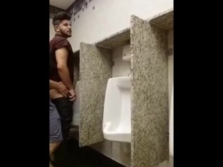 Cruising for sex and breeding a slut at a urinal while being watched, best gay amatuer porn