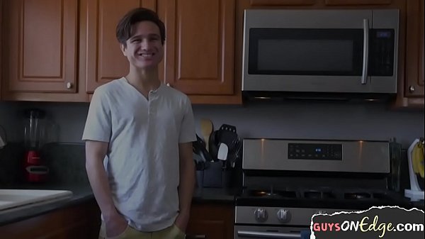 Foot worship and handjob for bdsm twink