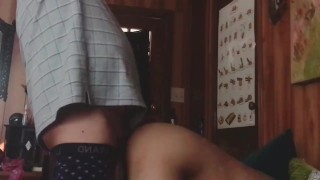 Verbal Daddy dropping a load off in my ass