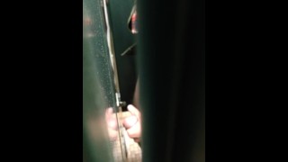 Watching dude cum on campus bathroom stall wall