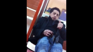 Spy wank on train