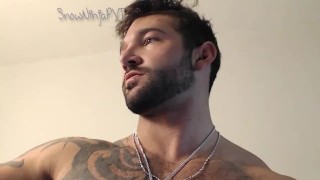 Straight Frat Maddox Cums on his Abs