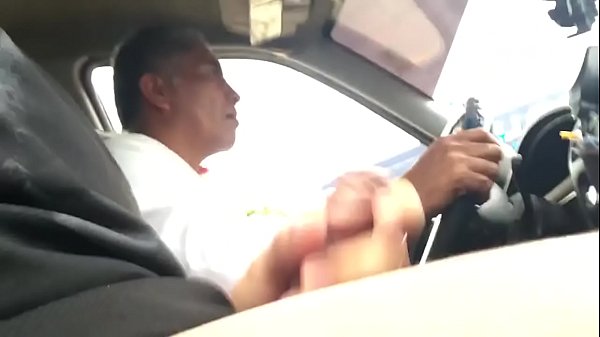SUPER CAUGHT!!! Cumming next to the taxi driver in the morning