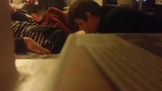 Young teen sucks friends dick