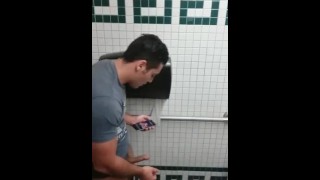 Caught jerking off in public toilet