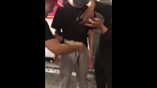 Hot Asian boy Jerking off he’s friend in public, best gay amatuer porn