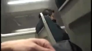 Jerking off on train in front people