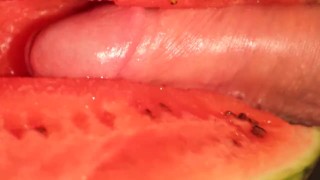melon fuck – hot fruit fuck, cum with multiple shots