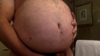 nice fat bear loves his belly