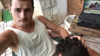Sex in the home garden | Blowjob, mature gay Bareback
