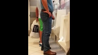Spyin daddy in urinal