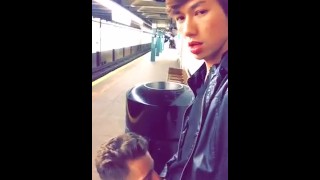 Subway Blow Job, young Asian gay guys