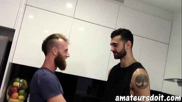 AmateursDoIt – Bearded studs fuck after hot oral session in the kitchen