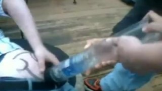 frat boy gets his ass pumped full of bottled water…