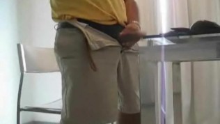 Real mature guy tugging his short fat cock, college amateur gay