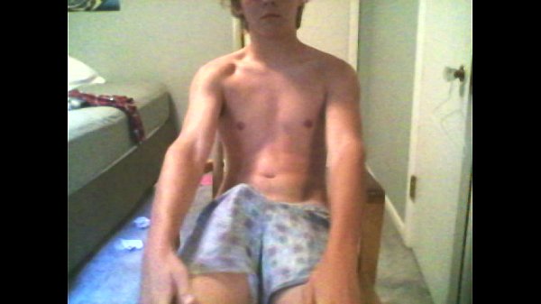 Young guy stroking cock and fingering ass for the first time