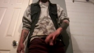 Alternative Guy with Big Cock Taking a Brief Piss.