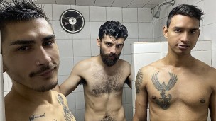 Horny Guys Fuck Cute Latino In The Bathroom