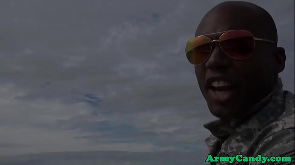 Black military hunk rimmed and cocksucked