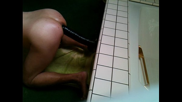 Nasty guy’s ass swallowing 9″ black 17x 8″ dildo AWESOME !!