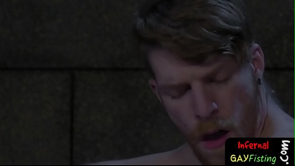 Gaping stud spreads his legs and gets fisted