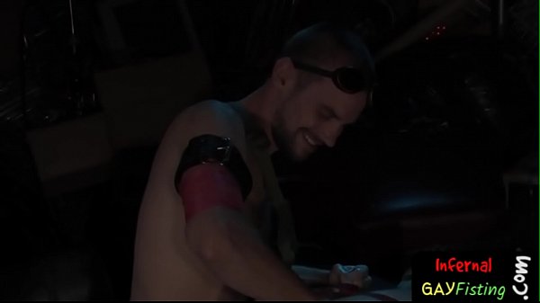 Maledom stud fisting BDSM slave from behind