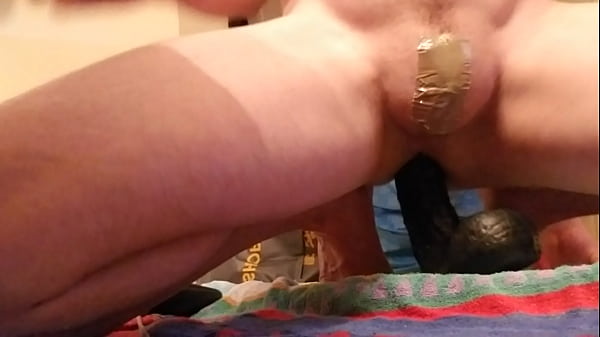 Tucked and taped sissys cunt fucked